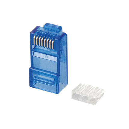 Ficha Telefone 8V/8C RJ45 p/ Cabo UTP CAT6 - Azul-Fichas e cabos-SMI-Music Stage