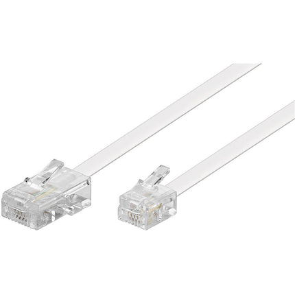 Cabo Telefone Plano 6V/4C RJ11 / RJ45 3mt - Branco