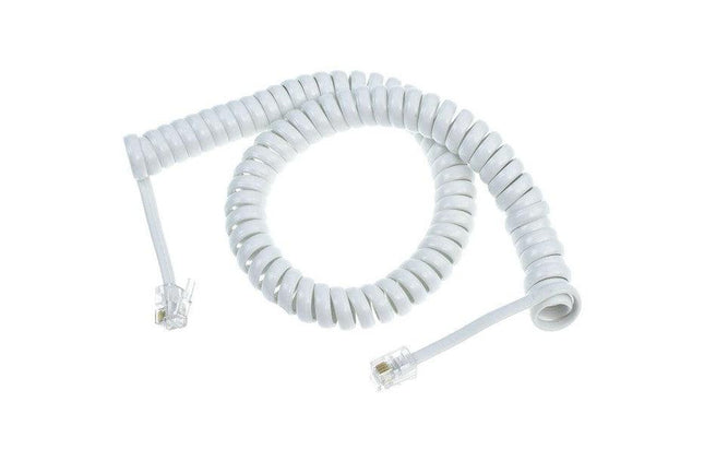 Cabo Telefone 4V/4C RJ10 Macho/Macho 2mt Espiral - Branco