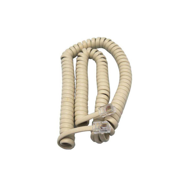 Cabo Telefone 4V/4C RJ10 Macho/Macho 1,8mt Espiral - Creme