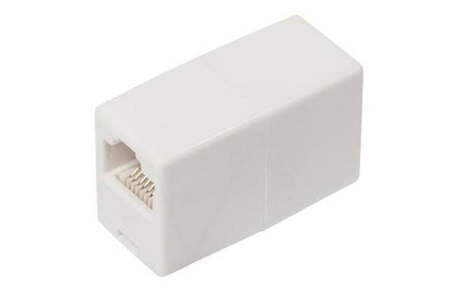 Adaptador Telefone 8V/8C RJ45 Fêmea / Fêmea - Branco