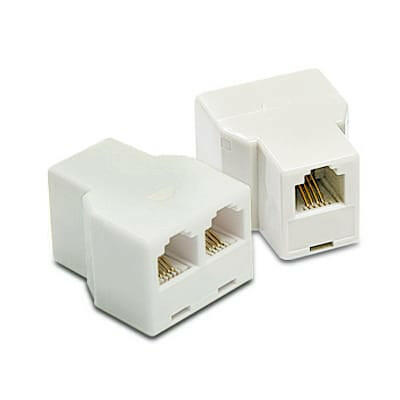 Adaptador Telefone 6V/4C RJ11 Fêmea / 2xFêmea - Branco-Fichas e cabos-SMI-Music Stage