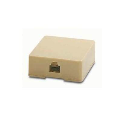 Tomada Telefone 6V/4C RJ11 Lateral - Creme-Fichas e cabos-EDC-Music Stage