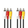 Cabo 3xRCA Macho / 3xRCA Macho 1,5mt - (AV)