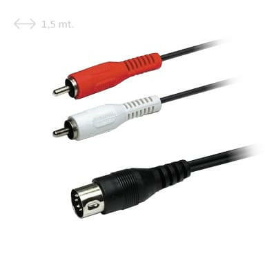 Cabo DIN 5P Macho / 2xRCA Macho 1,5mt-Fichas e cabos-SMI-Music Stage