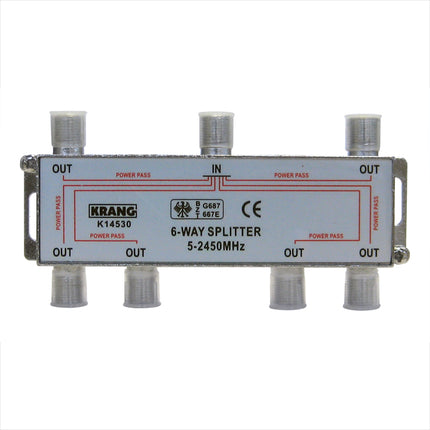 Repartidor TV/Satélite 6 Saídas 5-2450MHz-Tv audio e video-Tecatel-Music Stage