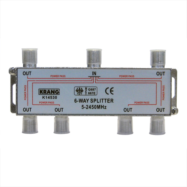 Repartidor TV/Satélite 6 Saídas 5-2450MHz-Tv audio e video-Tecatel-Music Stage