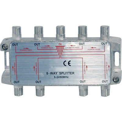 Repartidor TV/Satélite 8 Saídas 5-2450MHz-Tv audio e video-Tecatel-Music Stage