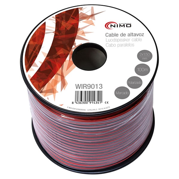 Cabo Coluna 2x1,5mm² Preto/Vermelho 100mt - Bobine-Fichas e cabos-Nimo-Music Stage