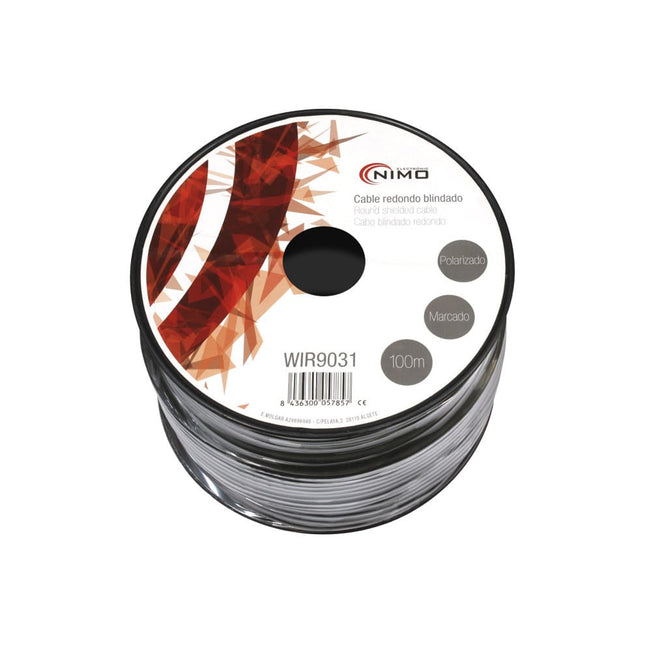 Cabo Microfone Ø6mm 2 Cond.+ Malha Preto 100mt HQ - Bobine-Fichas e cabos-Nimo-Music Stage