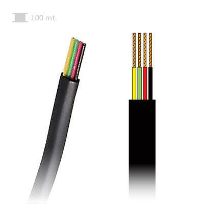 Cabo Telefone Plano 4 Condutores Preto 10mt - Rolo-Fichas e cabos-EDC-Music Stage