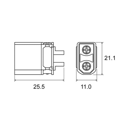 Ficha Alimentação XT90 Macho-Fichas e cabos-AMASS-Music Stage