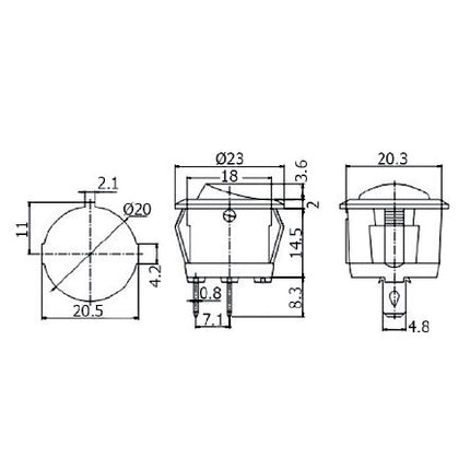 Interruptor Basculante 1 Circuito 6A 250V Preto-Componentes eletronicos-SMI-Music Stage
