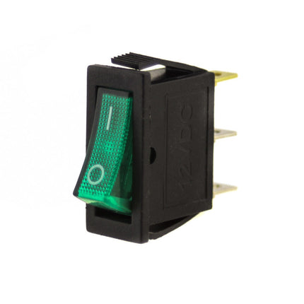 Interruptor Basculante 1 Circuito 16A 12V Verde Luminoso-Componentes eletronicos-SMI-Music Stage