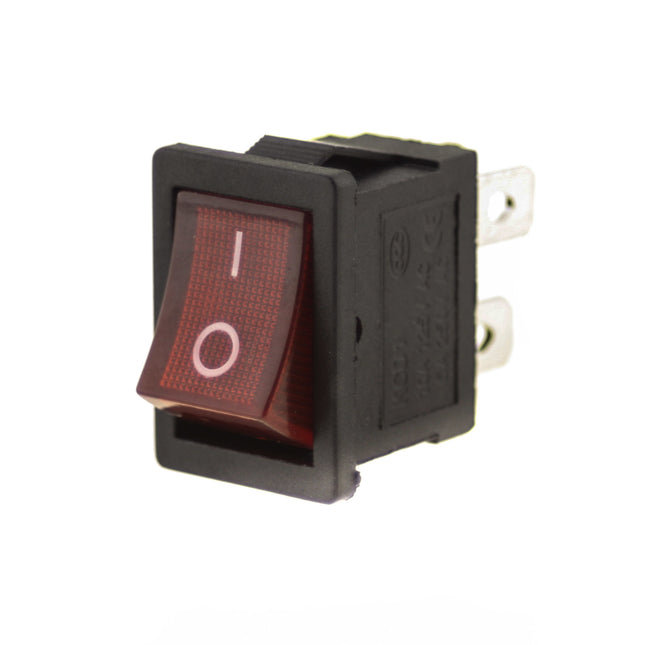 Interruptor Basculante 2 Circuitos 3A 250V Vermelho Luminoso-Componentes eletronicos-SMI-Music Stage