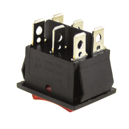 Interruptor Basculante 2 Circuitos 16A 250V Vermelho (I/0/I)-Componentes eletronicos-SMI-Music Stage