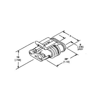 Ficha Superseal Fêmea 2 Pin IP67-Fichas e cabos-SMI-Music Stage