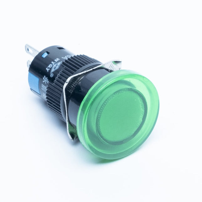 Comutador Pressão AC250V 5A Ø15mm - Verde Luminoso-Componentes eletronicos-SMI-Music Stage