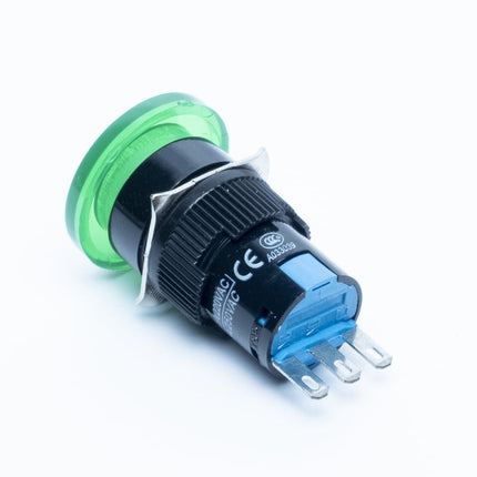 Comutador Pressão AC250V 5A Ø15mm - Verde Luminoso-Componentes eletronicos-SMI-Music Stage