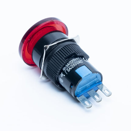 Comutador Pressão AC250V 5A Ø15mm - Vermelho Luminoso-Componentes eletronicos-SMI-Music Stage