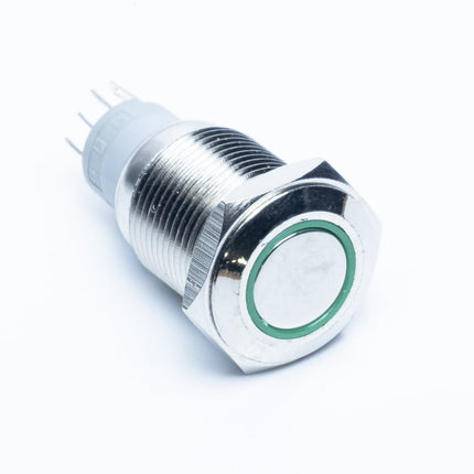 Comutador Pressão Metálico Anti-Vandalismo Ø15mm - Verde-Componentes eletronicos-SMI-Music Stage