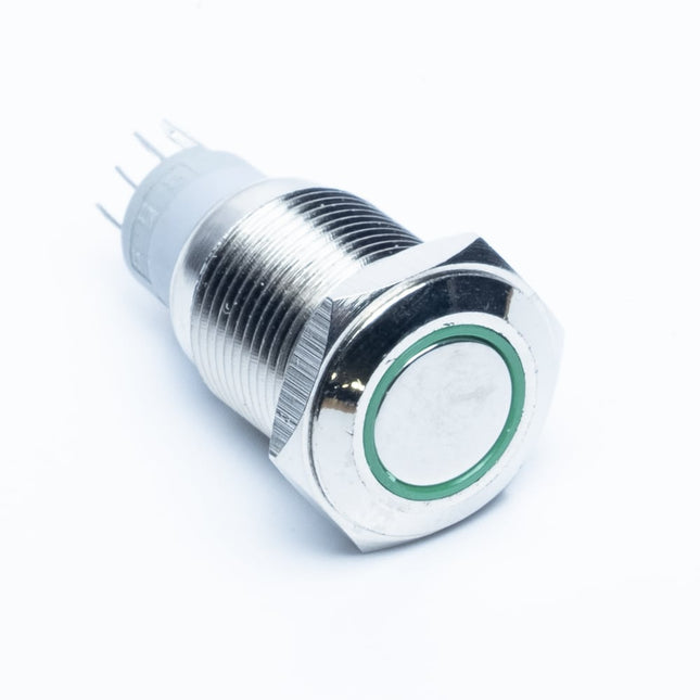 Comutador Pressão Metálico Anti-Vandalismo Ø15mm - Verde-Componentes eletronicos-SMI-Music Stage