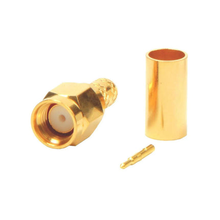 Ficha SMA Macho Cravar 50Ohm - Dourado