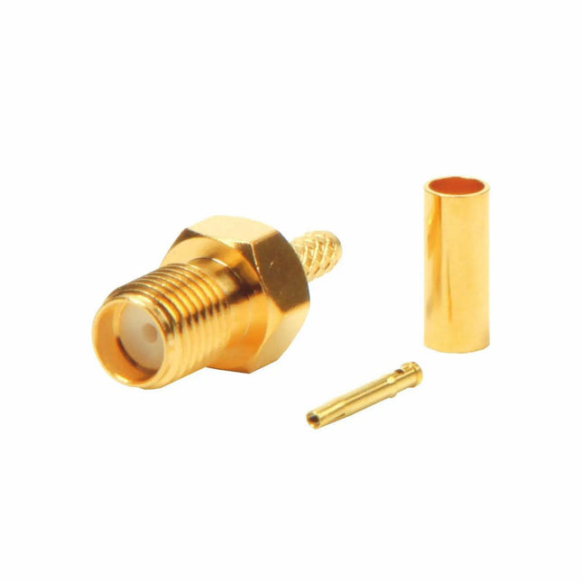 Ficha SMA Fêmea Cravar 50Ohm - Dourado