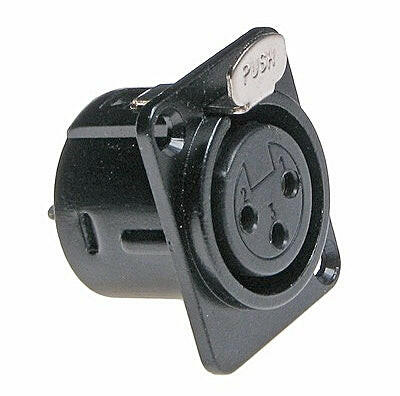 Ficha XLR Fêmea Painel Preta-Fichas e cabos-SMI-Music Stage