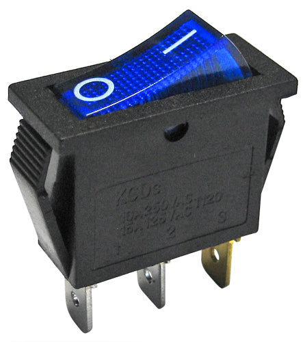 Interruptor Basculante 1 Circuito 10A 250V Azul Luminoso-Componentes eletronicos-SMI-Music Stage