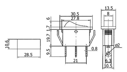Interruptor Basculante 1 Circuito 15A 250V Verde Luminoso-Componentes eletronicos-SMI-Music Stage