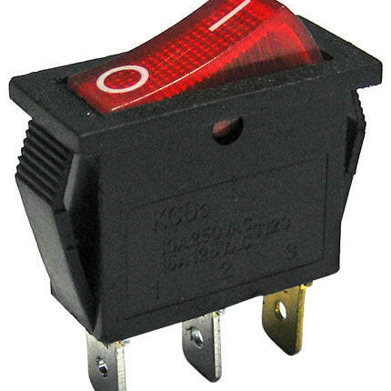 Interruptor Basculante 1 Circuito 10A 250V Vermelho Luminoso-Componentes eletronicos-SMI-Music Stage