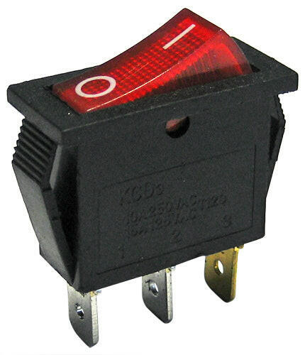 Interruptor Basculante 1 Circuito 10A 250V Vermelho Luminoso-Componentes eletronicos-SMI-Music Stage