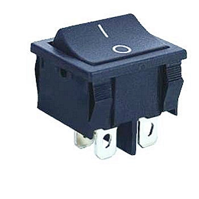 Interruptor Basculante 2 Circuitos 6A 250V Preto-Componentes eletronicos-SMI-Music Stage