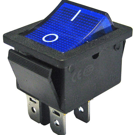 Interruptor Basculante 2 Circuitos 10A 250V Azul Luminoso-Componentes eletronicos-SMI-Music Stage