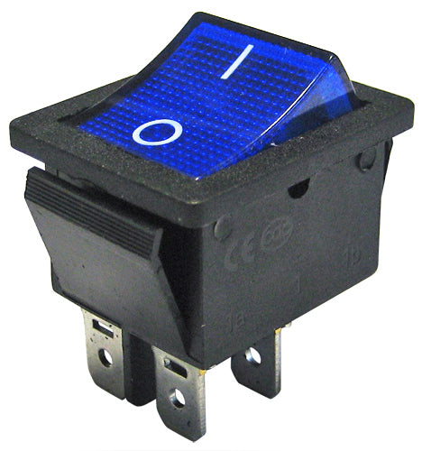 Interruptor Basculante 2 Circuitos 10A 250V Azul Luminoso-Componentes eletronicos-SMI-Music Stage