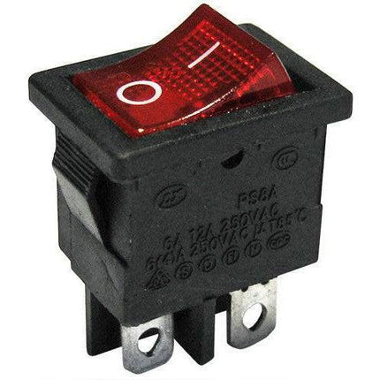 Interruptor Basculante 2 Circuitos 6A 250V Vermelho Luminoso-Componentes eletronicos-SMI-Music Stage