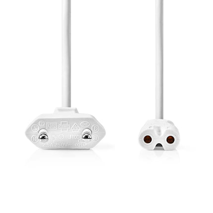 Cabo Alimentacăo Euro Macho / Tipo 8 - 2x0,75mm˛ 3mt-Cabos-MP-Music Stage