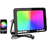 Foco LED RGB 200W Exterior Impermeável com APP e Controlo Remoto