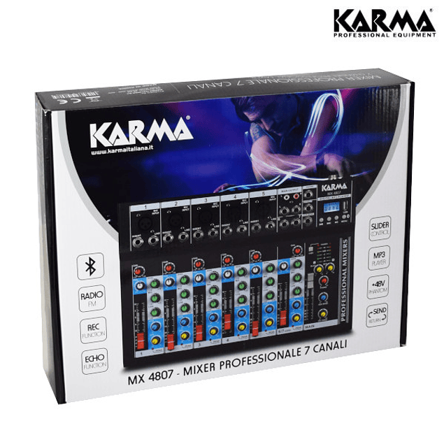 Mesa Mistura 7 Canais USB/MP3-Mesas de Mistura-Karma-Music Stage