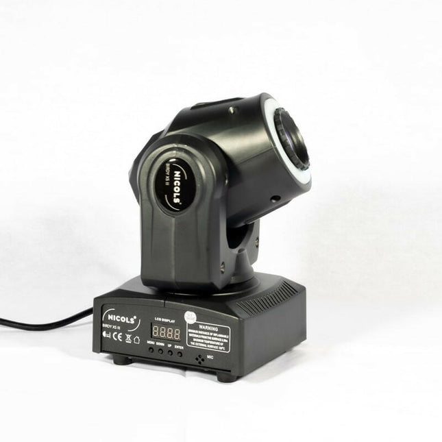 Robot LED Moving Head Spot 30W c/ Anel-Som e luz-Nicols-Music Stage