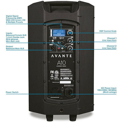 Coluna Activa 10" 1000W - AVANTE A10-Som e luz-Avante Audio-Music Stage