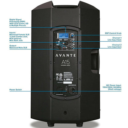 Coluna Activa 15" 1200W - AVANTE A15-Som e luz-Avante Audio-Music Stage