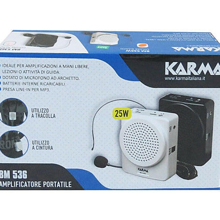 Sistema Som Portátil 25W c/ Microfone Headset - Cabeça-Som e luz-Karma-Music Stage
