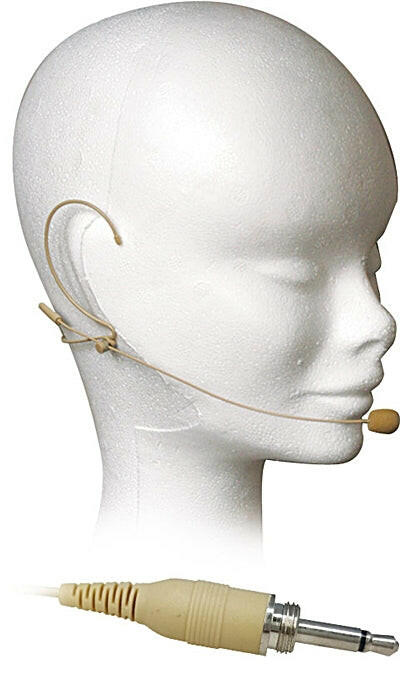 Microfone Headset - Cabeça Ficha 3,5 Mono - Creme-Som e luz-Karma-Music Stage