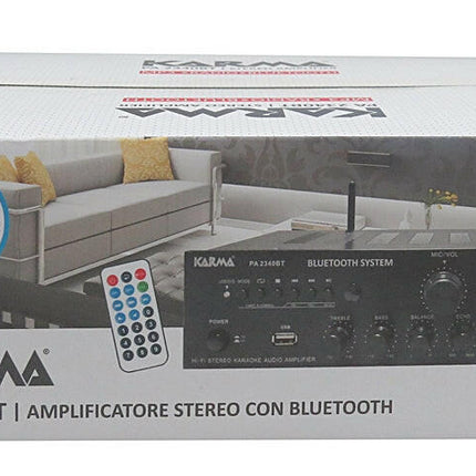 Amplificador Audio Karaoke FM/USB/MP3/BT 2x40W-Som e luz-Karma-Music Stage