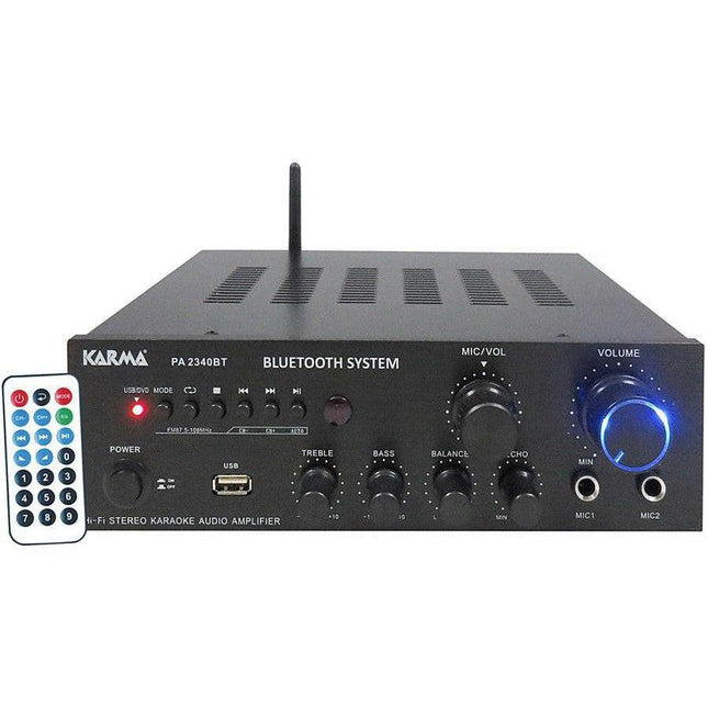 Amplificador Audio Karaoke FM/USB/MP3/BT 2x40W-Som e luz-Karma-Music Stage