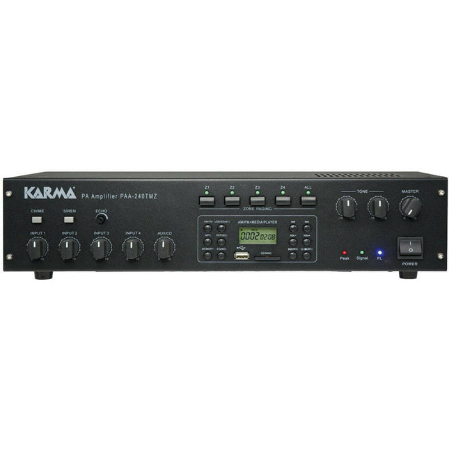 Amplificador Audio 100V 240W FM/USB/SD/MP3-Som e luz-Karma-Music Stage