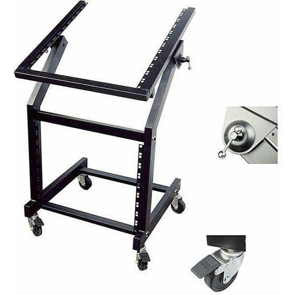 Rack 19" c/ Rodas 12U+8U-Som e luz-Karma-Music Stage
