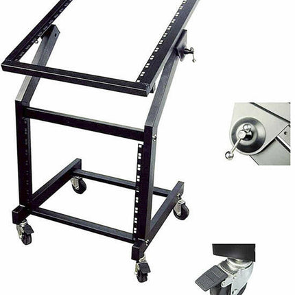 Rack 19" c/ Rodas 12U+8U-Som e luz-Karma-Music Stage